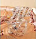 Transparent Jewelry Organizer Box with 3-Layer Compartments, Stackable Storage Case