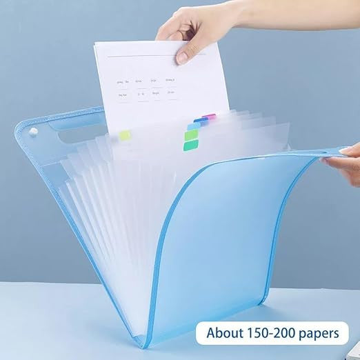 13 Layer A4 Paper File Folder, Multi-Layer Expanding Folder, Student Data Sorting Paper Storage Bag, Portable Vertical Organ Bag, Multicolour