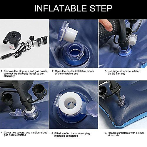 Inflatable Car Bed Mattress with Two Air Pillows