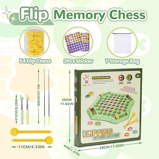 Flipping Chess Match Game for Children and Adults, Montessori Memory Matching Board Game