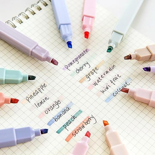 12 PCS Highlighter Pastel Pen Marker Pastel Assorted Colors