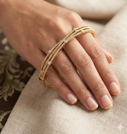 Twin Clover Crystal Kada