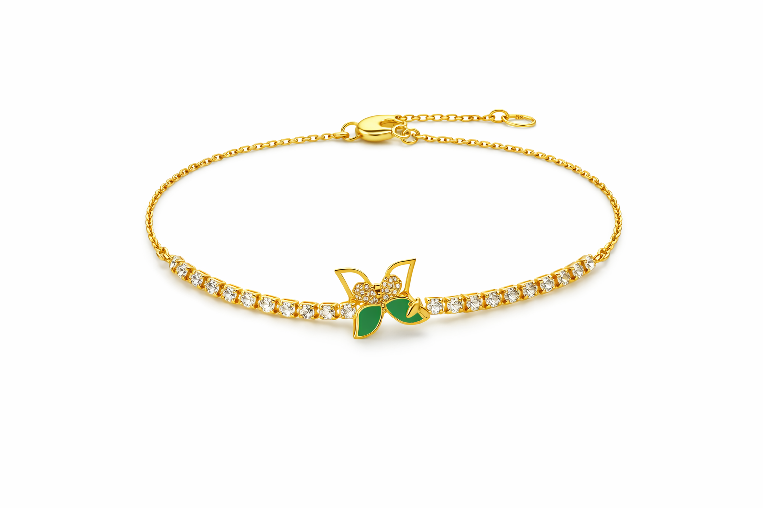 Rotating Pendant Bracelet – Gold Flower Charm | Newbuy