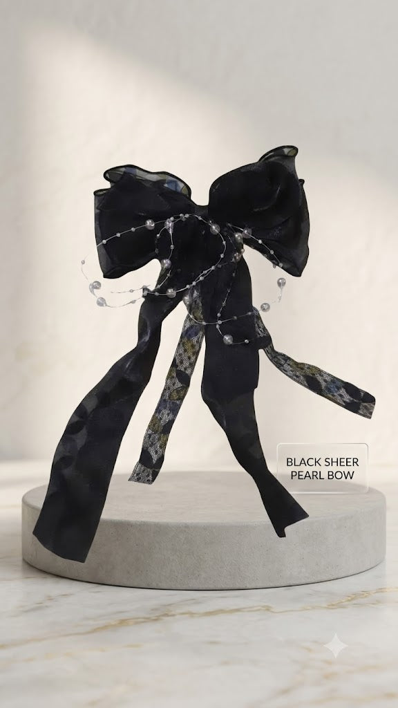 Pearl Lace Bow Hair Clip