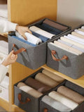 Foldable Storage Box Canvas Fabric Baskets For Organizing With Handles