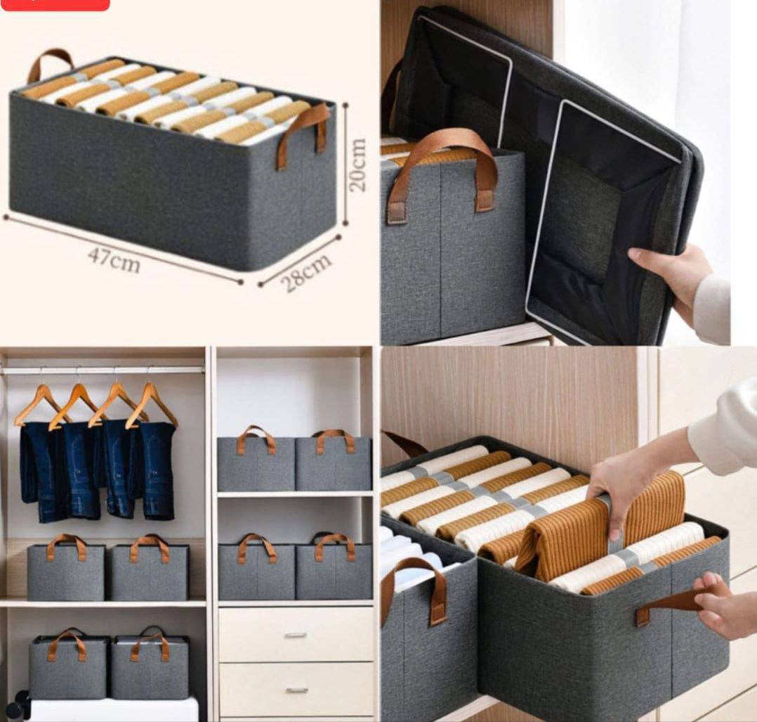 Foldable Storage Box Canvas Fabric Baskets For Organizing With Handles