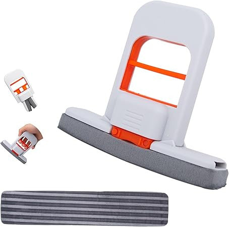 Mini Foldable Desktop Mop, Sponge Mop, Wet and Dry Use Cleaning System, Portable Lazy Mop, Self-Squeeze, No Hand Wash for Bathroom, Kitchen, Desktop, Glass, Living Room