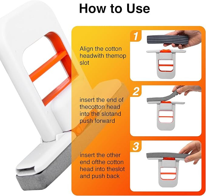 Mini Foldable Desktop Mop, Sponge Mop, Wet and Dry Use Cleaning System, Portable Lazy Mop, Self-Squeeze, No Hand Wash for Bathroom, Kitchen, Desktop, Glass, Living Room