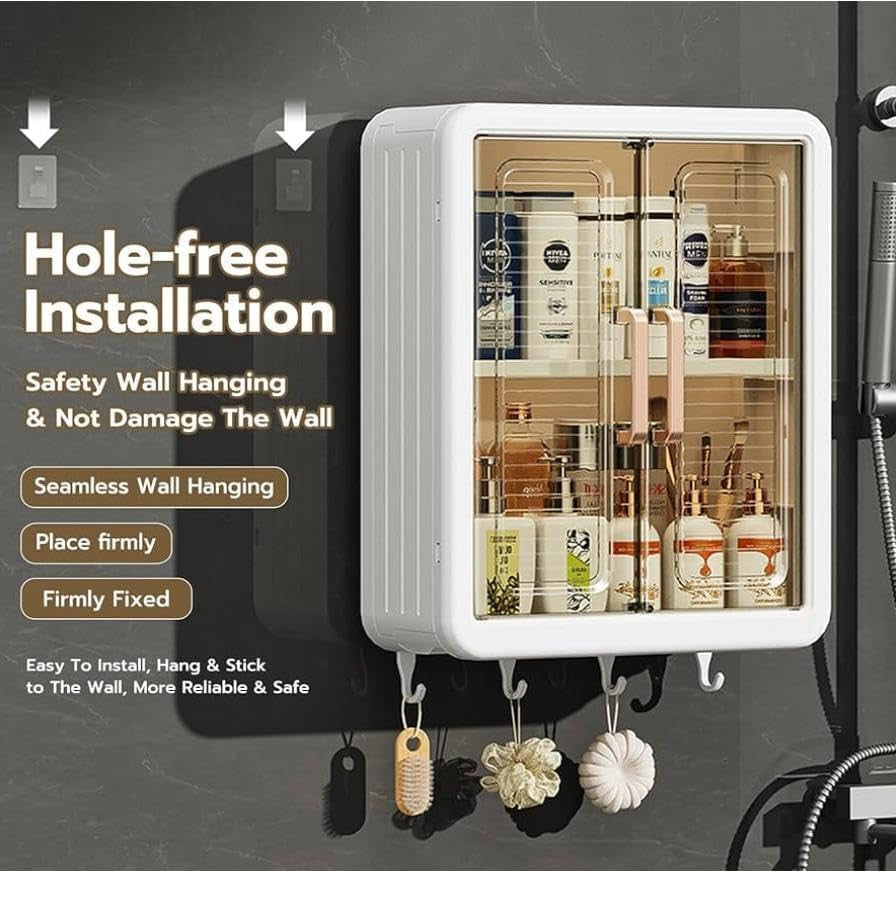 Wall-Mounted Kitchen/Bathroom Storage Cabinet | Space Saving Kitchen Organizer Shelf