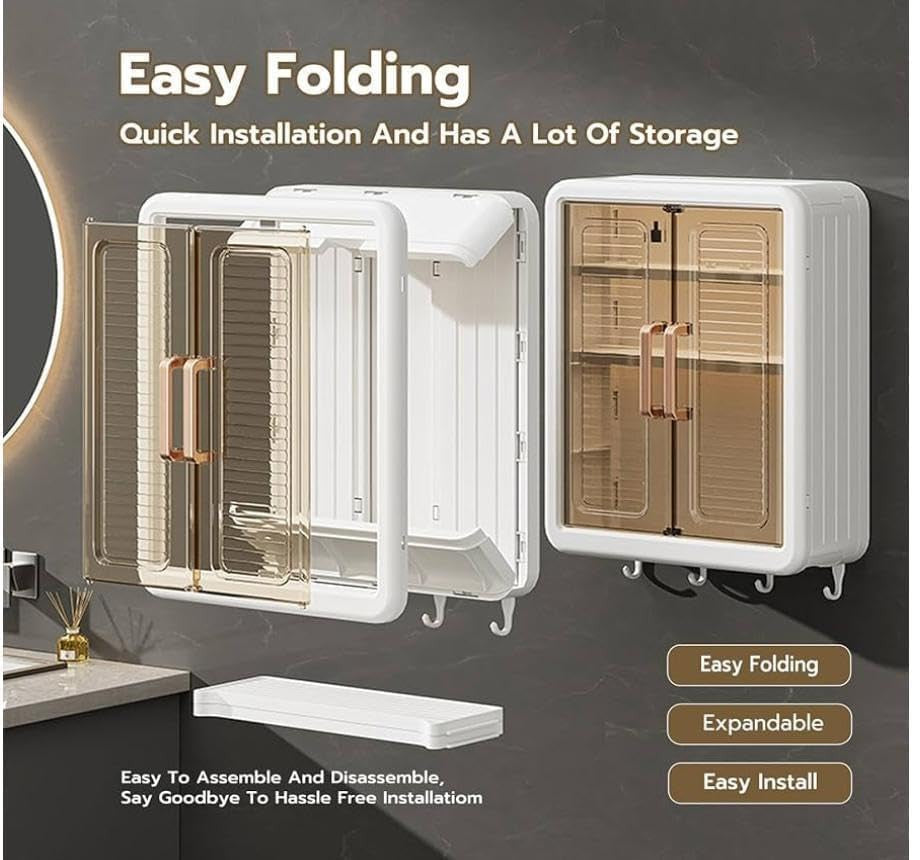 Wall-Mounted Kitchen/Bathroom Storage Cabinet | Space Saving Kitchen Organizer Shelf