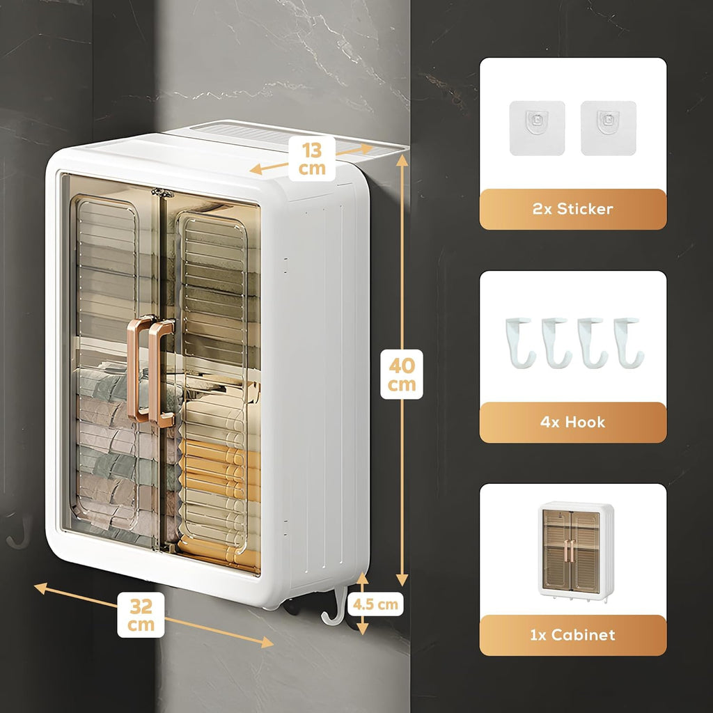 Wall-Mounted Kitchen/Bathroom Storage Cabinet | Space Saving Kitchen Organizer Shelf