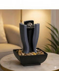 Find Your Calm — Right at Your Desk - Indoor Tabletop Water Fountain for Home & Office | Decorative Zen Waterfall Showpiece with Crystal Ball & Pebbles | USB Powered Relaxation Fountain for Living Room, Bedroom &Meditation
