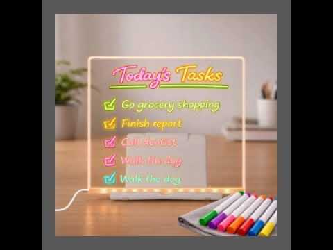 3D Acrylic LED Writing Board with Pen & Light – Glowing Drawing Tablet for Kids & Office | Newbuy